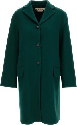 Marni Wool and Cashmere Coat - female - Marni - Single-Breasted Coats - Green - 2XS - Coats