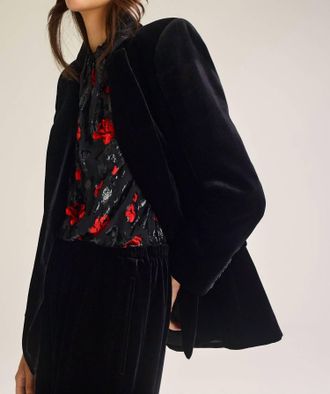 Scanlan Theodore Velvet Tailored Jacket In Black