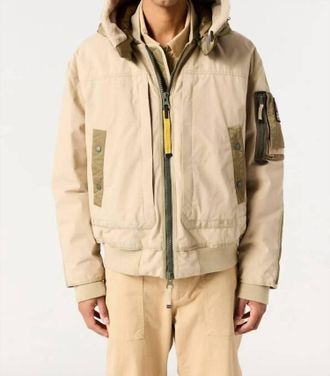 Parajumpers Omahab Bomber Hooded Jacket In Sunkissed - Earth