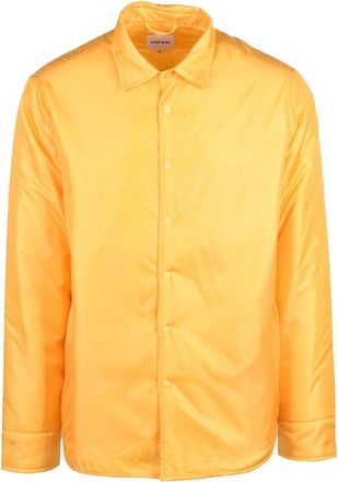 Aspesi Yellow Padded Snap Button Polyamide Shirt