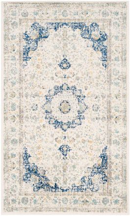 Safavieh Alfombra transicional de polipropileno blanco/azul, 122 x 183 cm