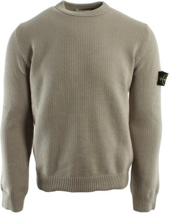 Stone Island Round-neck Knitwear, male, Beige, Size: M Round-neck Knitwear