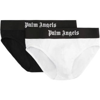 Palm Angels Bottoms, male, Multicolor, Size: L Set of two cotton briefs with logoed elastic band