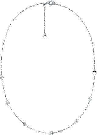 Michael Kors Accessoires, Dames, Grijs, ONE Size, Luxe Zirkonia Ketting in Zilver