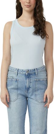 s.Oliver Tanktop S.OLIVER, Damen, Gr. 34, sky blau, Rippware, Obermaterial: 95% Baumwolle, 5% Elasthan, regular fit normal, Rundhals, Tops Tanktop, in Rippopti