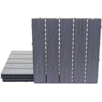 Hhg Piastrelle pavimentazione da esterno HHG 173 wpc 1mq 4 pezzi 50x50cm grigio