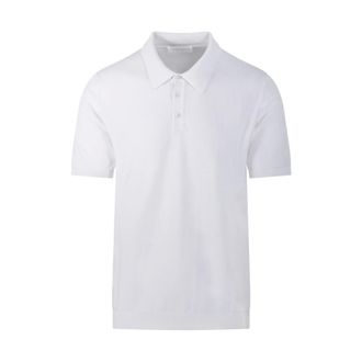 Roberto Collina Polo Shirts, male, White, Size: 2XL Cotton Knit Polo
