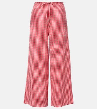 Montce Swim Pantalones anchos de sirsaca a cuadros vichy