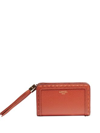 Lancel tassel-embellished leather wallet - women - Calf Leather/Polyester - One Size - Orange