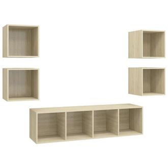 vidaXL Juego De Muebles De Sal&oacute;n 5 Pzas Madera Ingenier&iacute;a Roble Sonoma Vidaxl