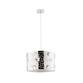 Netlighting BUTTERFLY Cylindrical Pendant Ceiling Light Chrome 35x22cm in Silver | Size: 35x22 cm