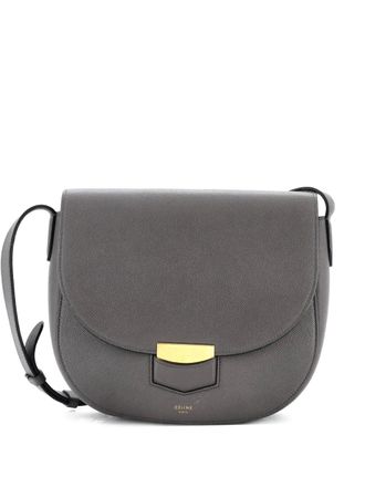 Celine Trotteur Grainy Leather Medium crossbody bag - Grigio