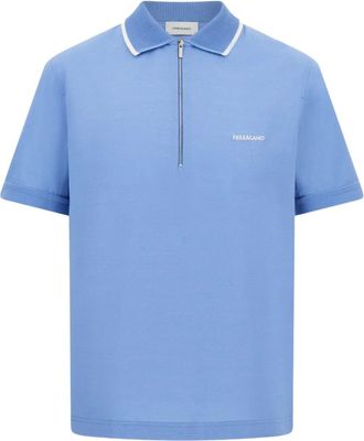 Ferragamo Polo con zip - Blu