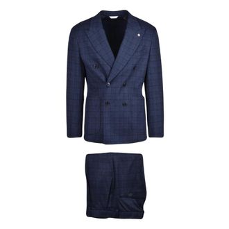 Manuel Ritz Heren, Pakken, Blauw, Maat: M Tweed