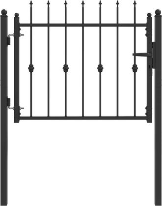 vidaXL Puerta De Cerca Asten 100 X 75 Cm Metal Negro Con Cerradura Vidaxl