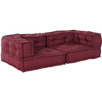 vidaXL Sof&aacute; Modular De 2 Plazas De Tela Color Granate 140x70x36 Cm Vidaxl
