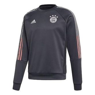 adidas Logo Printing Bayern Munich Soccer/Football Sports Pullover Gray FR3989