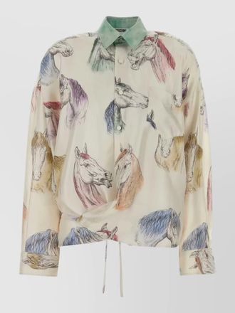 Moschino silk printed shirt jacket