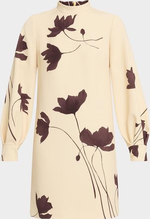 Lela Rose Elizabeth Floral Long-Sleeve Dress