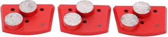 OEM 3 Almohadillas De Diamante Trapezoidales Rojas De Grano 30 Con 2 Dientes Cil&iacute;ndricos Para Pulir O Lijar M&aacute;rmol, Hormig&oacute;n, Piedra Y Granito