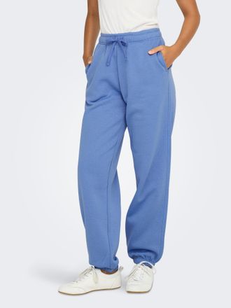 Only Sweathose ONLY ONLBEST CUFF PANT SWT NOOS, Damen, Gr. XS (34), N-Gr, blau (ultramarine), Sweatware, Obermaterial: 65% Polyester, 35% Baumwolle, unifar
