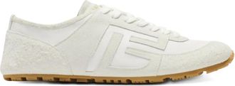 Balmain Racer 45 Trainers In Lambskin And Suede - Bianco