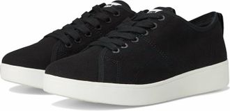 FitFlop Womens Rally Canvas Sneaker In Black / Cream