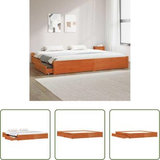 vidaXL vidaXL Letto in legno - Struttura del letto con cassetto Marrone cerato 180 x 200 cm