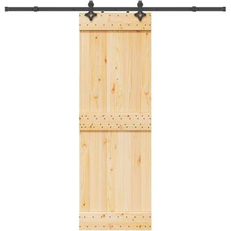 vidaXL Vidaxl - Puerta Corredera Con Herrajes Madera Maciza De Pino 70x210 Cm