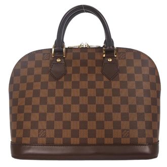 Louis Vuitton Alma Handbag Damier Brown Canvas Handbag (Pre-Owned)