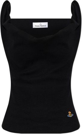 Vivienne Westwood Anna Top - Dames - Tops zonder mouwen - Zwart - M - Katoen - Tops