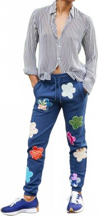 Rialto Jean Project Mixed Print Floral Sweatpants In Navy