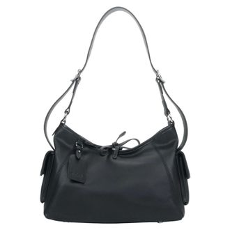 Estro & Luminara Shoulder Bags, female, Black, Size: ONE SIZE Soft Genuine Leather Shoulder Bag