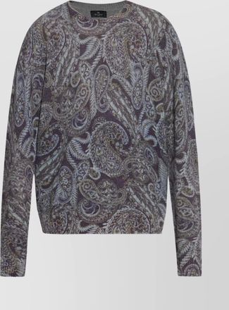 Etro ribbed knit crewneck sweater paisley