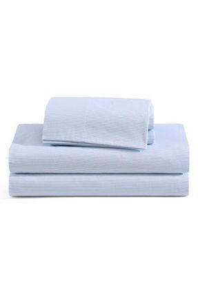Tommy Hilfiger Ithaca Stripe Cotton Percale Sheet Set in White/light Blue at Nordstrom, Size Twin Xl