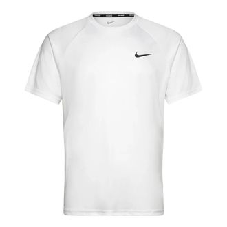 Nike Tops, Heren, Wit, XL, Polyester, Essential Short-Sleeve Hydroguard Zwemshirt