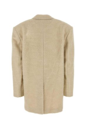 Andamane Womens Sand Acrylic Blend Coat Ivory Giacche E Gilet