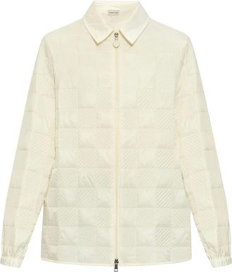 Moncler logo-appliqué jacket - women - Polyamide/Polyester/Polyamide/Polyester/Cotton - 40 - Neutrals