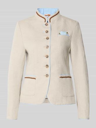 White Label Slim Fit Blazer aus Leinen-Baumwoll-Mix in Sand, Gr&ouml;&szlig;e 34