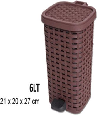Trade Shop Trade Shop - Pattumiera Plastica A Pedale 6 Litri Bidone Cestino Spazzatura Differenziata