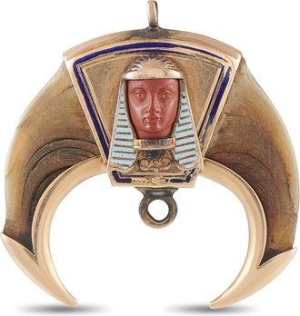 Luxury Bazaar 14K Rose Gold Egyptian Revival Masonic Claw Pendant MF17-091426