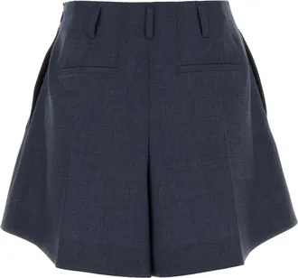 Givenchy Womens Navy Blue Wool Shorts Denimblue Exterior