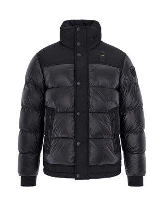 Blauer Black Glossy Quilted Short Down Jacket