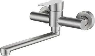 OEM Grifo De Pared - Mezclador De Cocina - Brazo Giratorio 23 Cm - Rotaci&oacute;n 360&deg; - Acero Inoxidable 304 - Para Fregadero De Doble Cubeta - 1 Unidad