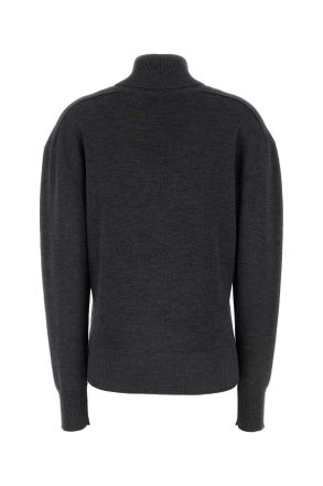 Burberry Womens Dark Grey Wool Sweater Midgrey Exterior: Maglieria