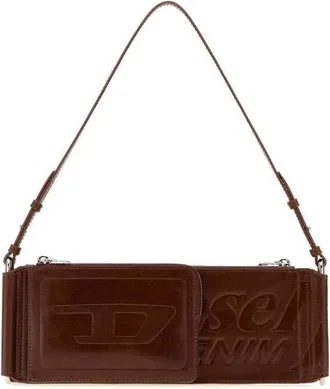 Diesel Logo-Embossed Synthetic Leather Flag-D Shoulder Bag