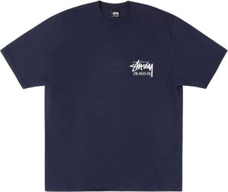St&uuml;ssy Tops, Heren, Blauw, S, Katoen, Oversized T-shirt