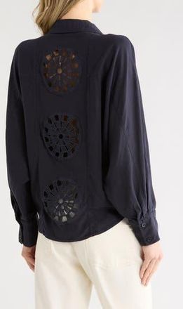 Young Fabulous & Broke Sea Star Linen Blend Shirt in Midnight at Nordstrom Rack, Size X-Small
