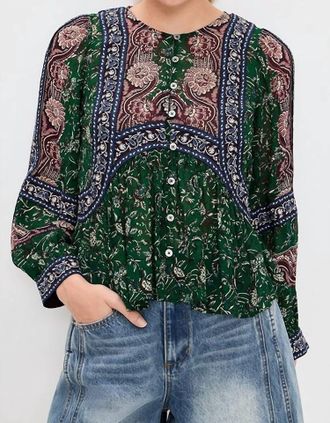 Sea New York Melba Long Sleeve Top In Green Multi