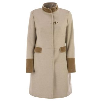 Fay Single-Breasted Coats, female, Beige, Size: XS Single-Breasted Coat